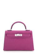 Hermès 2018 Rose Pourpre Chevre Mysore Mini Kelly 20cm W/PHW