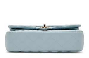 Chanel
Light Blue Quilted Caviar Medium Classic Double Flap Light Gold Hardware, 2022