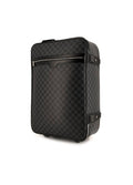 Valigia flessibile Louis Vuitton Pegase in tela a scacchi e pelle nera