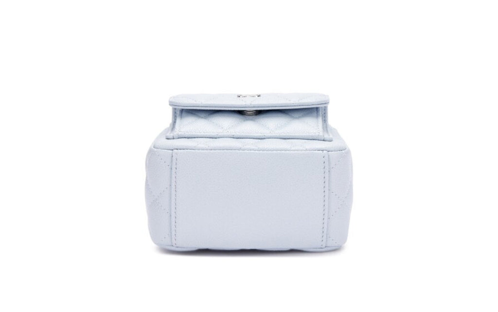 Chanel
Light Blue Quilted Caviar Mini Backpack Silver Hardware