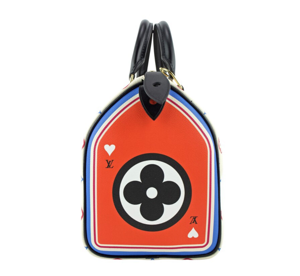 Louis Vuitton
White Multicolor Monogram Canvas Game On Speedy Bandoulière 30 Gold Hardware