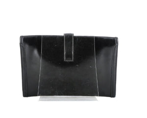 Pochette Hermès Jige in pelle box blu