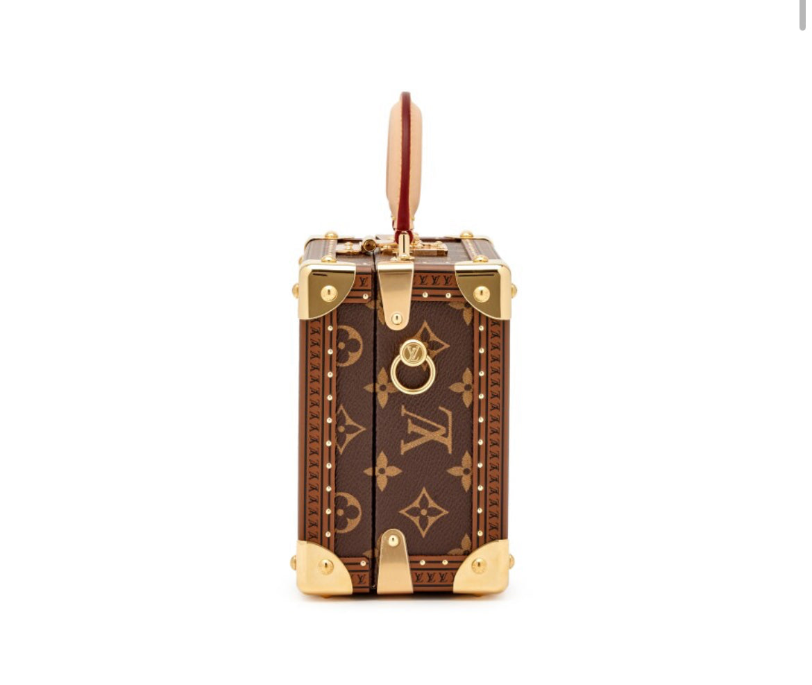 Louis Vuitton
Ebene Monogram Coated Canvas Petite Valise Top Handle Trunk Bag Gold Hardware, 2022