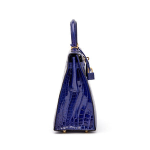 Hermès
Bleu Électrique Shiny Porosus Crocodile Sellier Kelly 32