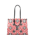 Louis Vuitton Cream Red Monogram Giant Coated Canvas Crafty OnTheGo GM Gold Hardware