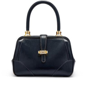 Blue Lambskin Doctors Bag Gold Hardware, 1970s