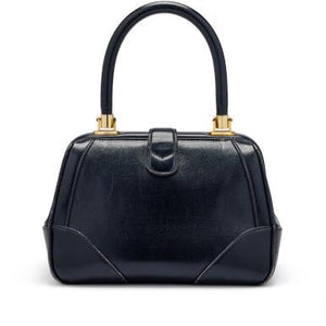 Blue Lambskin Doctors Bag Gold Hardware, 1970s