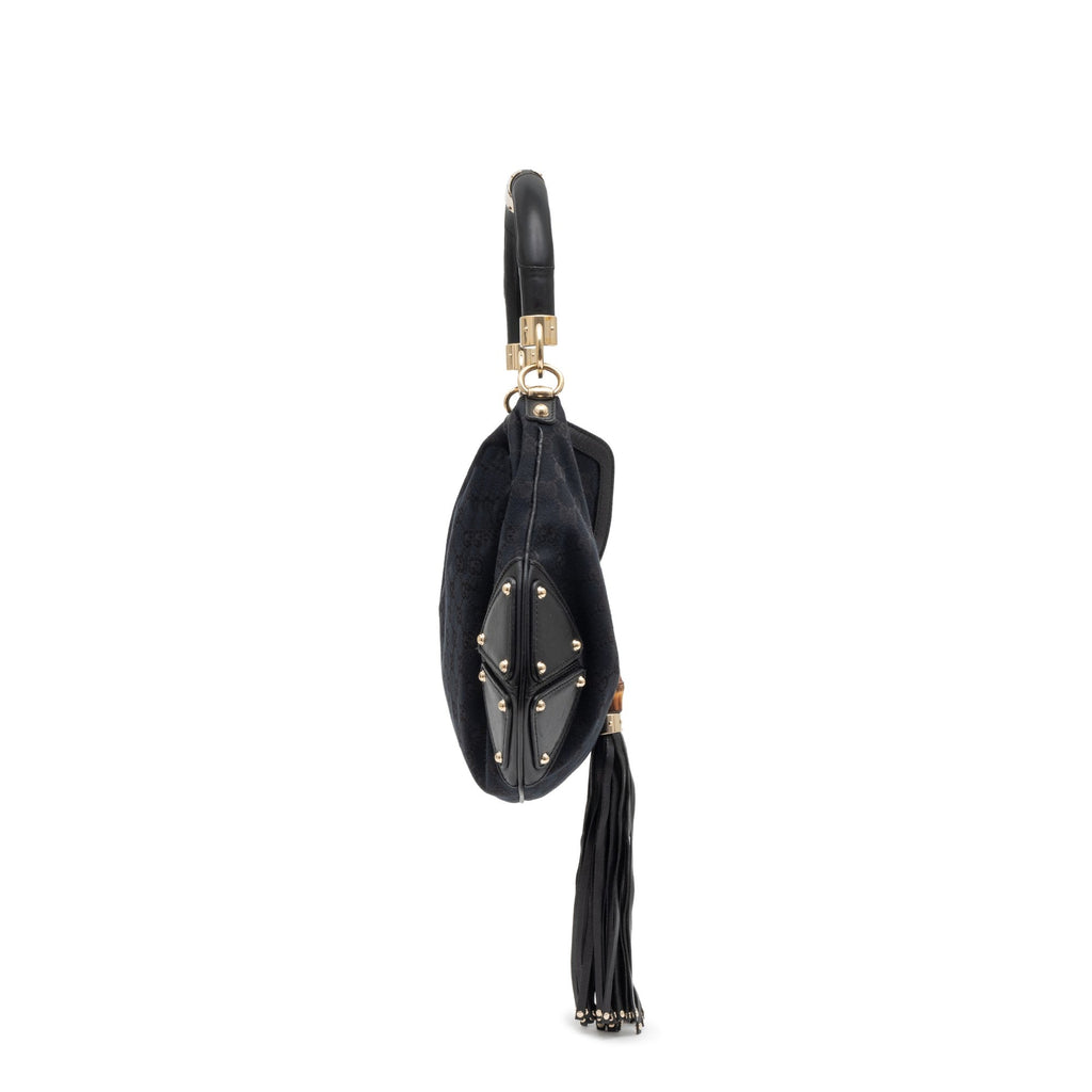 Gucci
Black Monogram GG Canvas Indy Gold and Bamboo