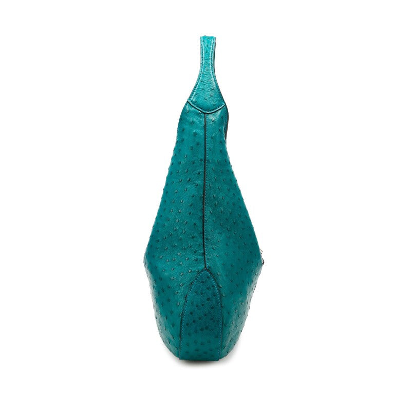 Gucci
Teal Ostrich Large Jackie Hobo Bag Silver Hardware