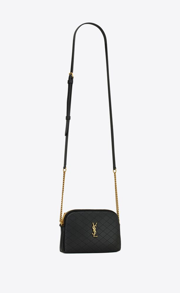 POCHETTE CON ZIP GABY IN PELLE DI AGNELLO TRAPUNTATA