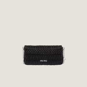 Borsa a spalla Miu Crystal in Nappa Cloqué