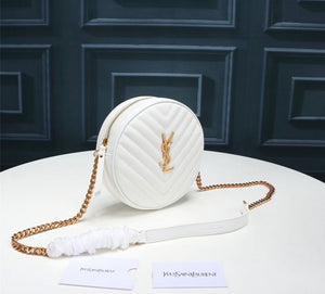 YSL CAMERA BAG VINYLE TONDA IN PELLE WHITE