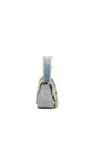 1DR XS-Iconica mini bag in denim e cristalli
