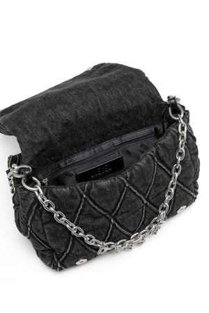 Charm-D M-Borsa a spalla in denim trapuntato