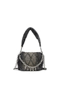 Charm-D S-Borsa a spalla piccola in denim trapuntato