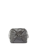 Borsa bucket in pelle lucida stropicciata