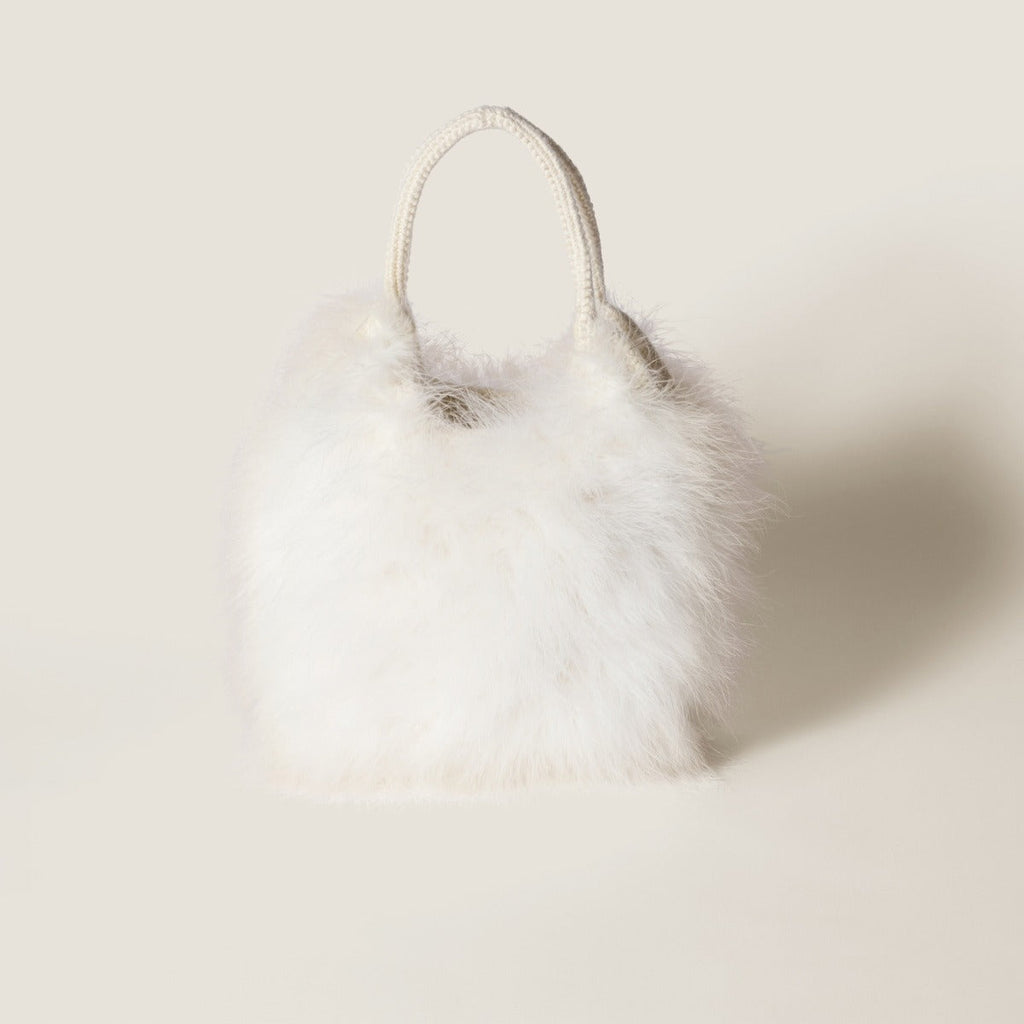 Borsa IVY in crochet con piume