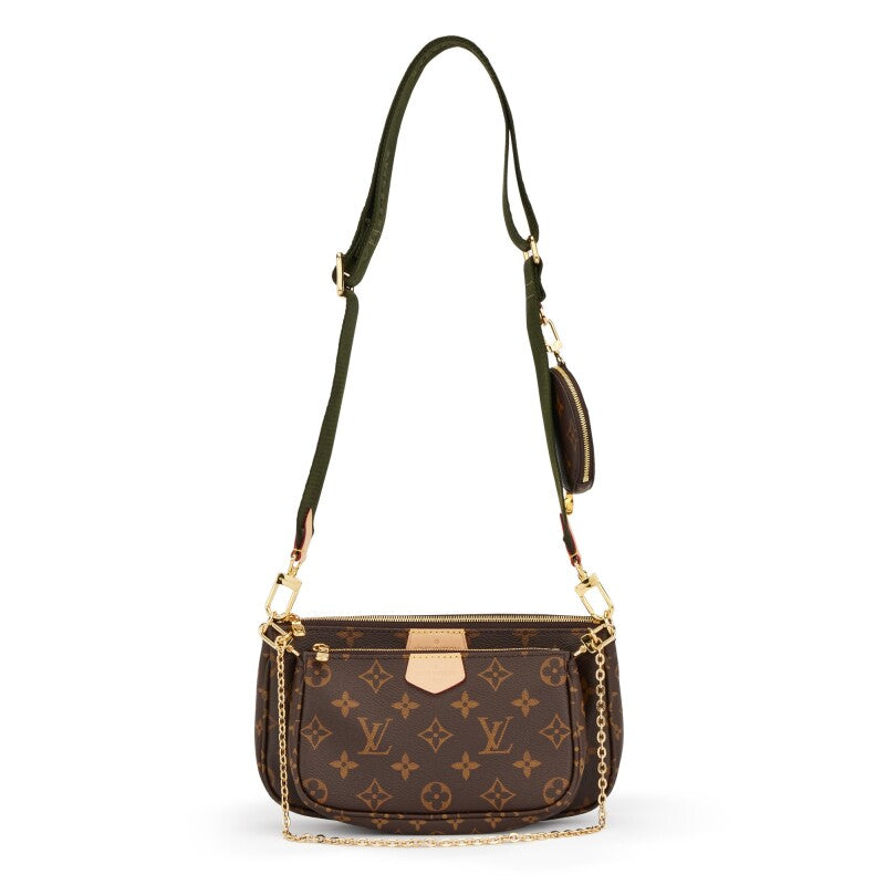 Bag Louis vuitton Khaki and Brown Monogram Canvas Multi Pochette Accessories Gold Hardware, 2021