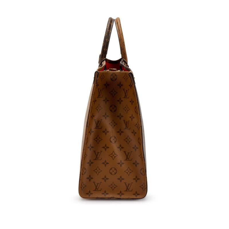 Bag Louis vuitton Brown Giant Reverse Monogram Coated Canvas OnTheGo GM Gold Hardware, 2020