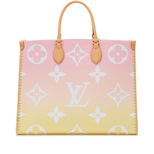Bag Louis vuitton Light Pink and Yellow Giant Monogram Canvas and Raffia By the Pool Hawaii OnTheGo GM Gold Hardware, 2021