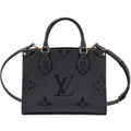 Louis Vuitton Black Giant Monogram Empreinte OnTheGo PM Gold Hardware, 2022