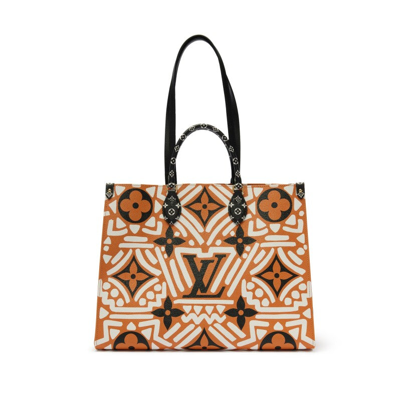 Louis Vuitton Caramel, Black, and White Giant Monogram Crafty Coated Canvas OnTheGo GM Gold Hardware, 2020