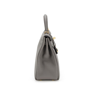 Hermès Gris Etain Retourne Togo Kelly 32 Gold Hardware, 2020